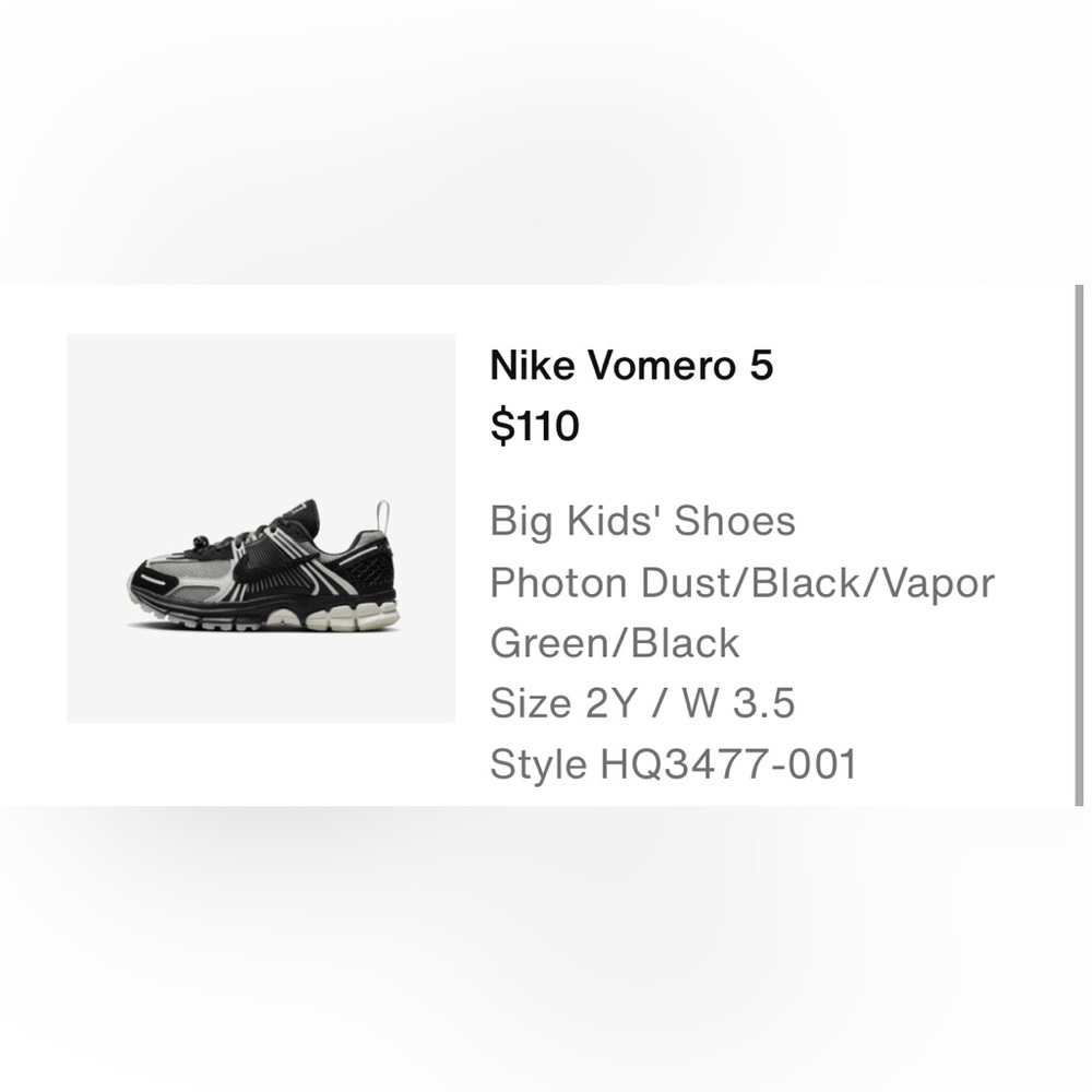 Nike Big Kids Vomero 5 - Photon Dust/Black /Vapor Green
